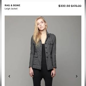 rag & bone gray jacket, size 6. Great condition.